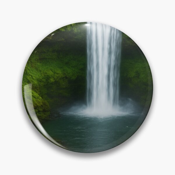 Item preview, Serene Waterfall in Lush Green Forest / Cascata Serena nella Lussureggiante Foresta Verde / Cascada Serena en un Exuberante Bosque Verde designed and sold by The Natural Image.