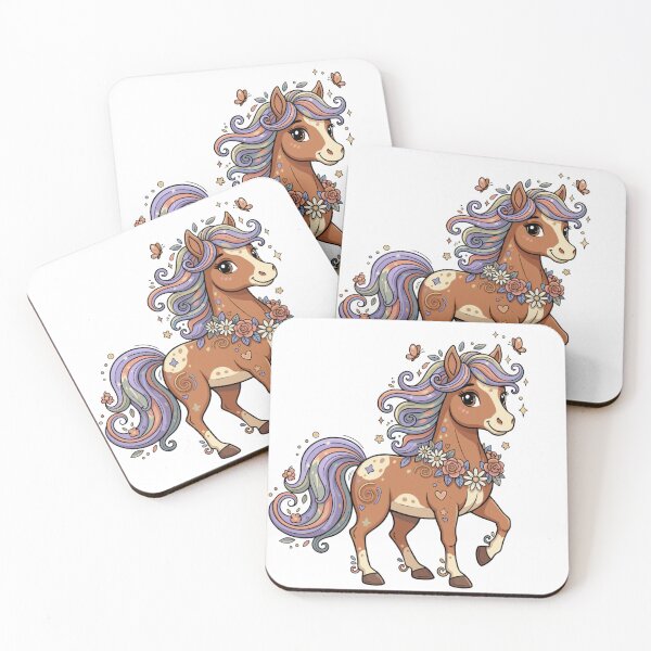 Item preview, Whimsical Pastel Pony with Flowers and Butterflies designed and sold by Royalsticker.