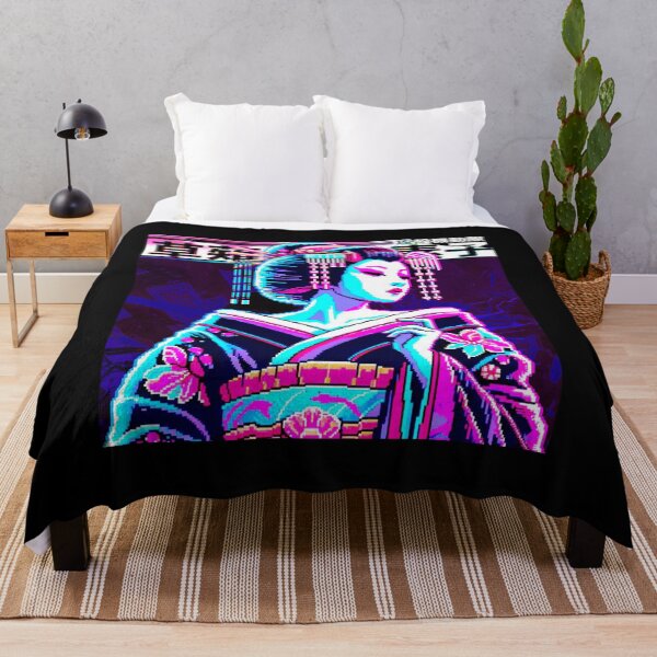 Item preview, Aesthetic Pixel Art Geisha Vaporwave designed and sold by ShurikenStar.
