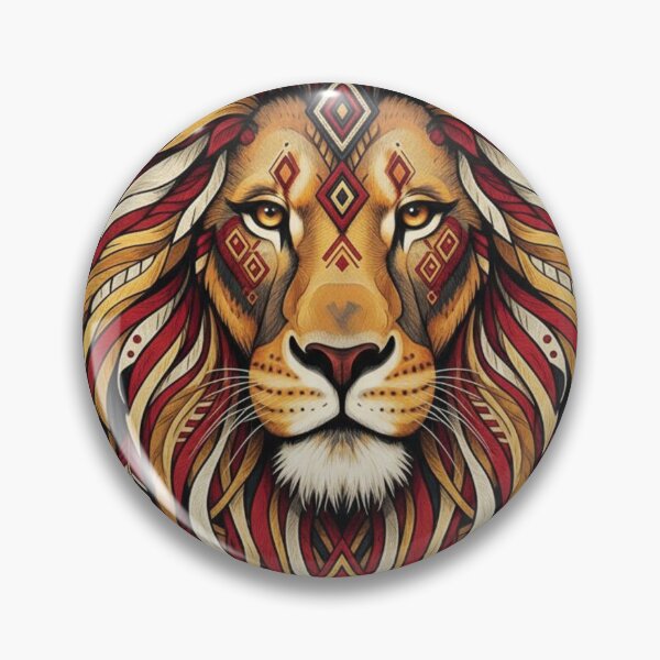 Item preview, Tribal Atlas Lion  | Amazigh Berber Pattern Art | Moroccan Heritage Geometric Symbolism designed and sold by ArtiseGraphics.