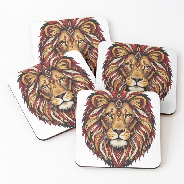 Item preview, Tribal Atlas Lion  | Amazigh Berber Pattern Art | Moroccan Heritage Geometric Symbolism designed and sold by ArtiseGraphics.