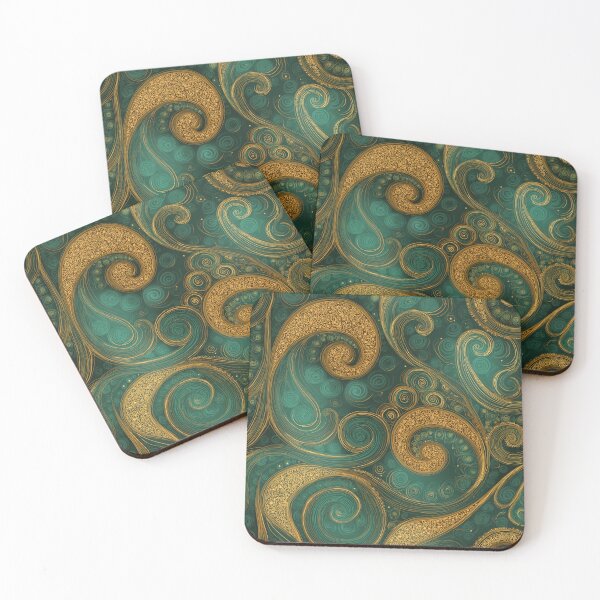 Item preview, Golden Green Leaves designed and sold by Pattern-A-Maze.
