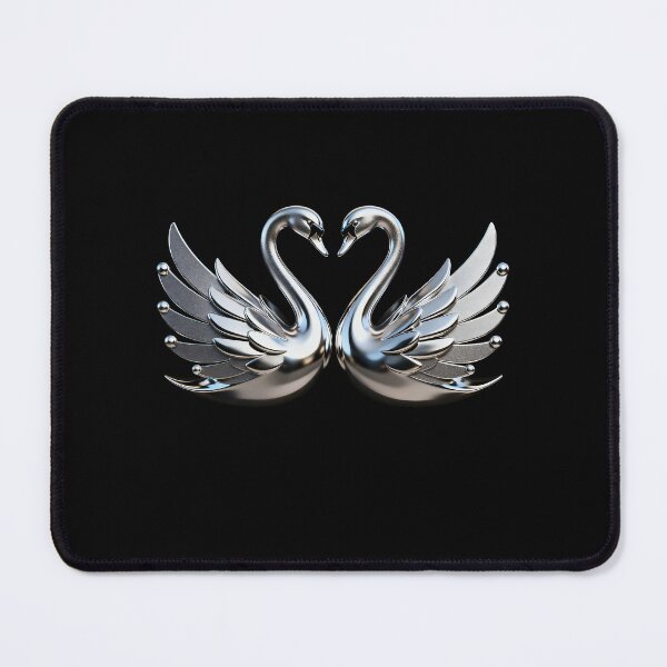 Item preview, Symmetrical Twin Silver Swans designed and sold by LuckCraftStudio.