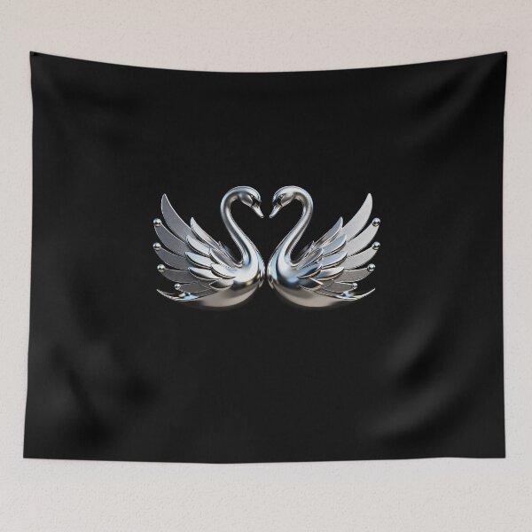 Item preview, Symmetrical Twin Silver Swans designed and sold by LuckCraftStudio.