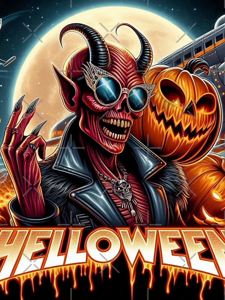 Thumbnail 3 of 3, Scarf, Halloween Devil Rocker Ready Flight designed and sold by VoodooStore.