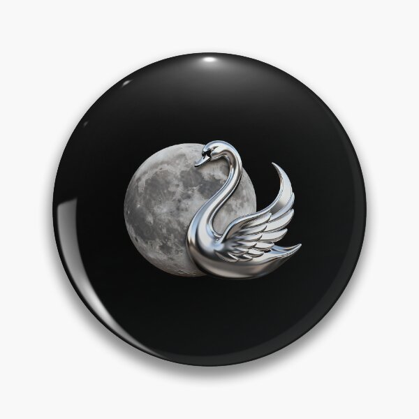 Item preview, Silver Swan with Moon designed and sold by LuckCraftStudio.