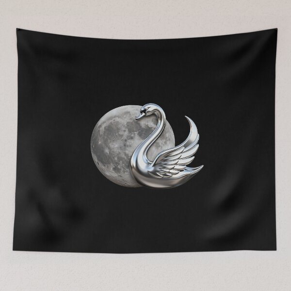 Item preview, Silver Swan with Moon designed and sold by LuckCraftStudio.