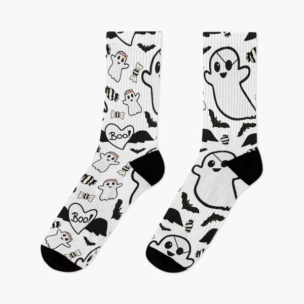 Item preview, Seamless black line drawing of cute ghosts for Halloween. designed and sold by Teenidesign .