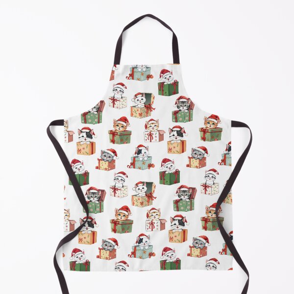 Item preview, Kittens in Christmas Present Boxes Pattern | White Background designed and sold by UnhingedBird.