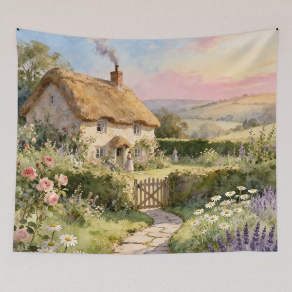 Item preview, Enchanted English Cottage and Magic Flowers Spring designed and sold by SoniaSarkali.