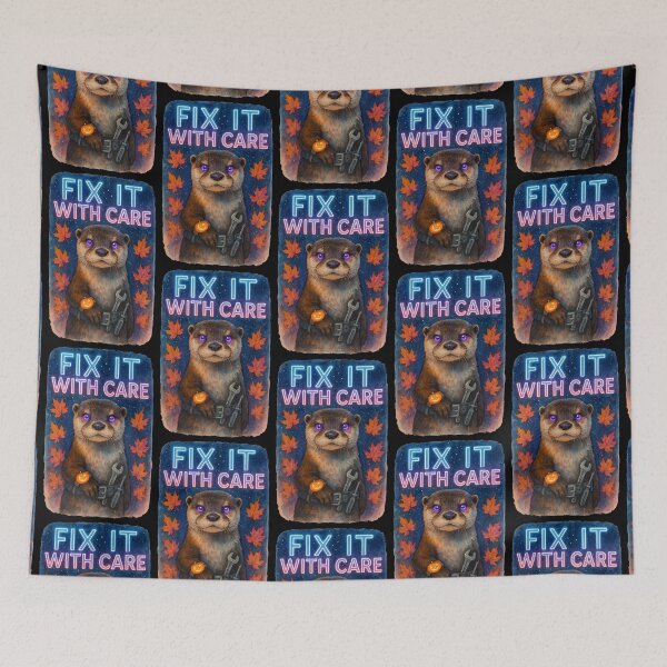 Item preview, Fix It With Care Otter Biomedical Technician Sticker | Funny Halloween BMET Gift designed and sold by ClinicalHubs.