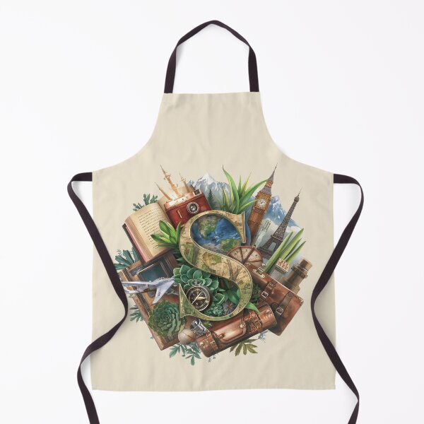 Item preview, Adventure Awaits – Vintage Travel Letter S Monogram | Wanderlust Globe & Airplane Design for Explorers and Dreamers designed and sold by AmenAlways.