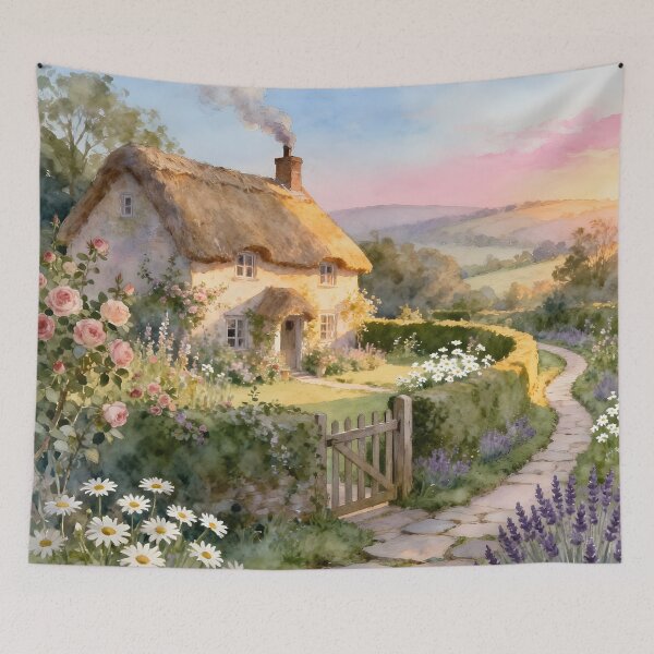 Item preview, Enchanted English Cottage and Magic Flowers Spring designed and sold by SoniaSarkali.