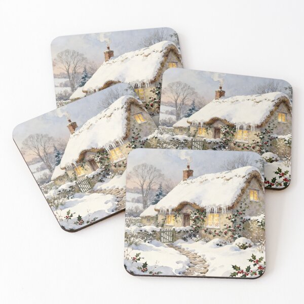 Item preview, Enchanted English Cottage and Magic Flowers Winter designed and sold by SoniaSarkali.