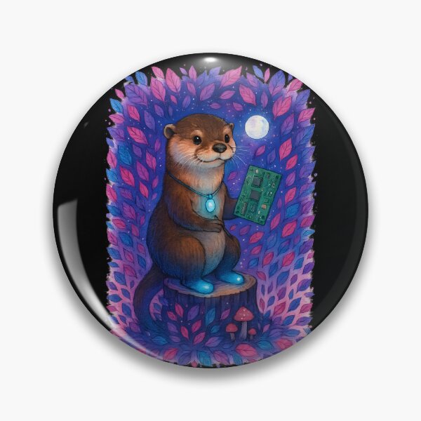 Item preview, Moonlit Circuit Otter Biomedical Equipment Tech Art Print | Whimsical BMET Halloween Decor designed and sold by ClinicalHubs.
