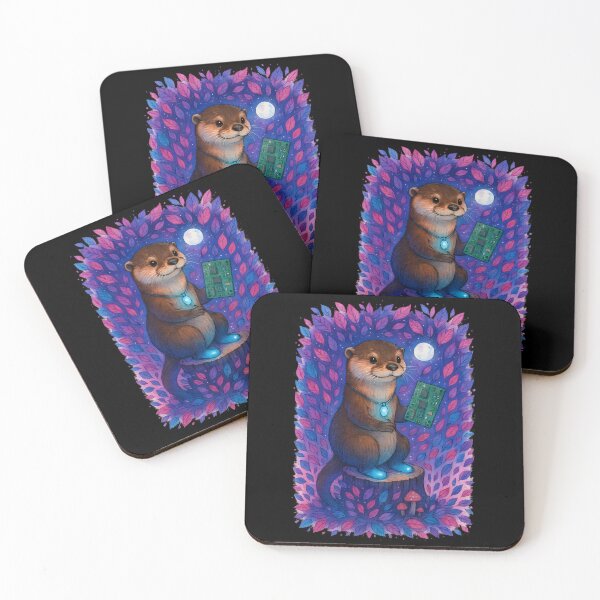 Item preview, Moonlit Circuit Otter Biomedical Equipment Tech Art Print | Whimsical BMET Halloween Decor designed and sold by ClinicalHubs.