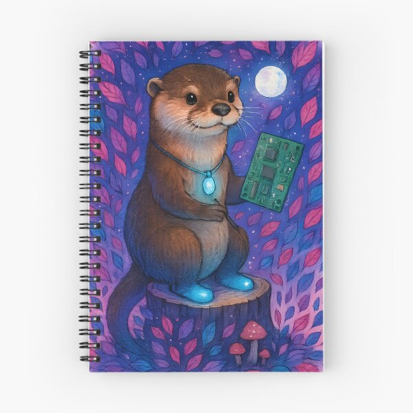 Item preview, Moonlit Circuit Otter Biomedical Equipment Tech Art Print | Whimsical BMET Halloween Decor designed and sold by ClinicalHubs.