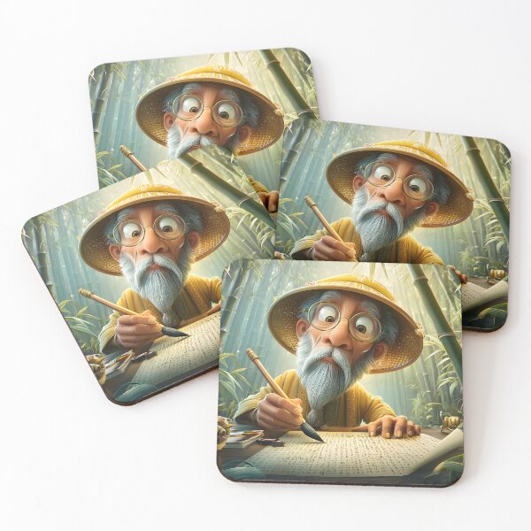Item preview, Elderly Scholar in a Bamboo Forest Writing Wisdom designed and sold by Artessie.
