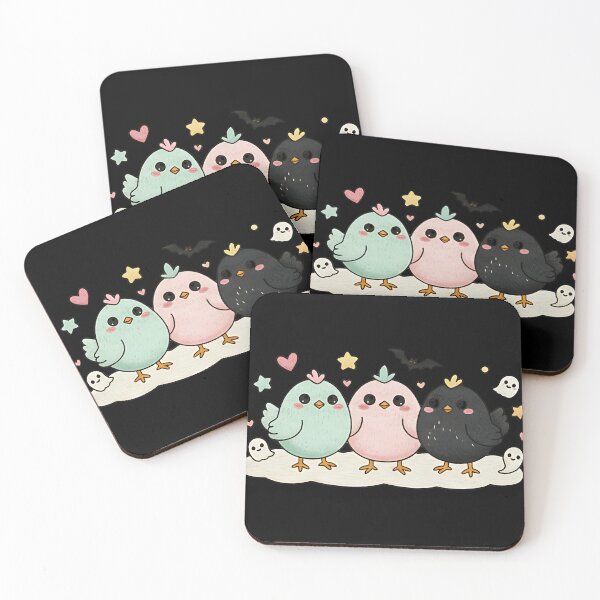Item preview, Kawaii ghost birds halloween pastel cute spooky adorable art design designed and sold by ArtDesignTp.
