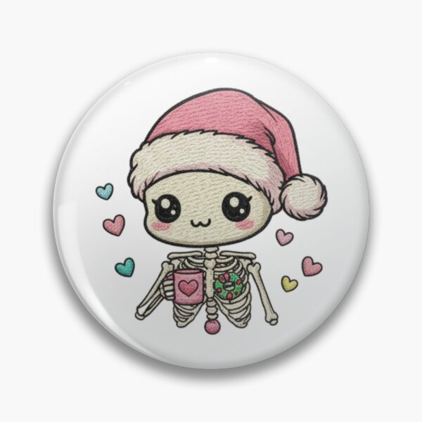 Item preview, Cute skeleton with santa hat kawaii christmas halloween crossover pastel design designed and sold by ArtDesignTp.