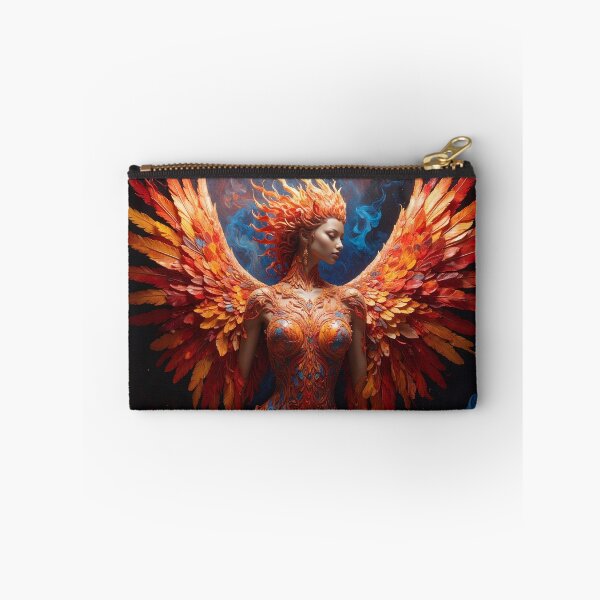 Item preview, Phoenix Goddess of Fire and Rebirth – Fiery Angel Art Print | Mythical Woman with Flame Wings | Fantasy Wall Art designed and sold by Velvet Photos.