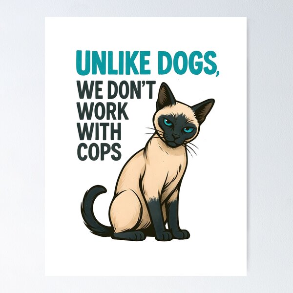 Item preview, Cat Lover Gift – “Unlike Dogs, We Don’t Work with the Cops” Funny Pet Quote Shirt designed and sold by SVALANART.