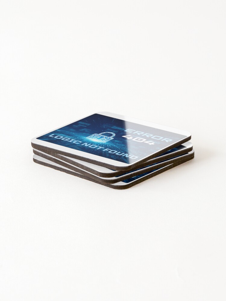 Thumbnail 4 of 5, Coasters (Set of 4), Error 404: Logic Not Found designed and sold by R-creative75.