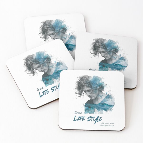 Item preview, Watercolor Sad Boy Portrait — Emotional Blue Ink Art Illustration designed and sold by Inkora-Art.