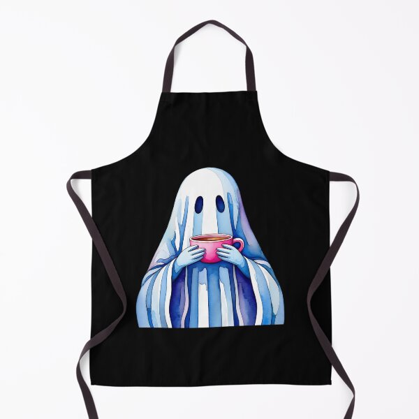 Item preview, Cute ghost holding a pink mug of coffee designed and sold by Trendsecne.