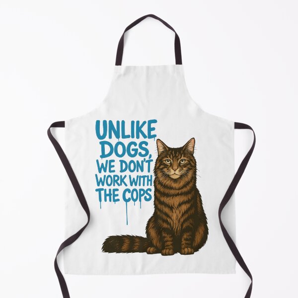 Item preview, Maine Coon Cat – “Unlike Dogs, We Don’t Work with the Cops” Funny Cat Lovers Tee designed and sold by SVALANART.