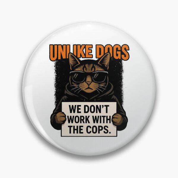 Item preview, Streetwise Cat – “Unlike Dogs, We Don’t Work with the Cops” Urban Cool T-Shirt designed and sold by SVALANART.