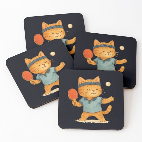 Item preview, Cute Table-Tennis (ping-pong) Cat Pro Player! Watercolor-style! ❤️❤️❤️ designed and sold by WeLoveCatss.