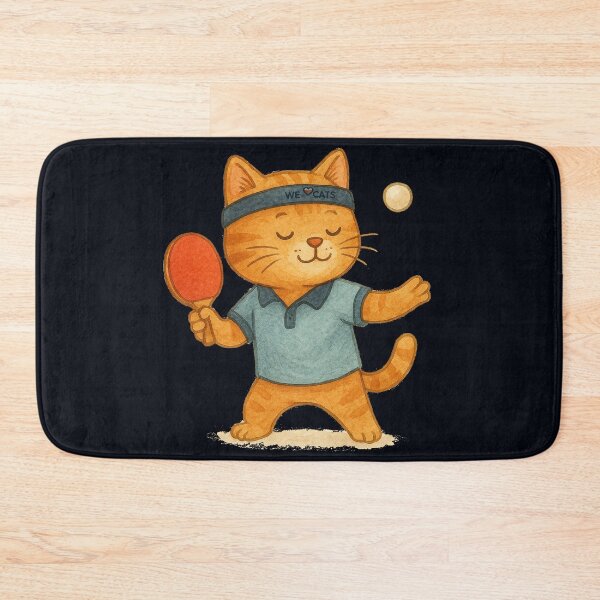 Item preview, Cute Table-Tennis (ping-pong) Cat Pro Player! Watercolor-style! ❤️❤️❤️ designed and sold by WeLoveCatss.