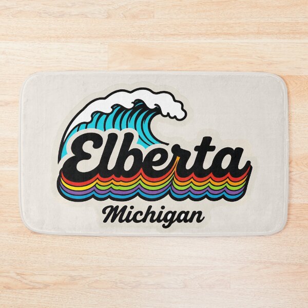 Item preview, Elberta, Michigan Retro Wave designed and sold by TheOldMittenIllustrated.