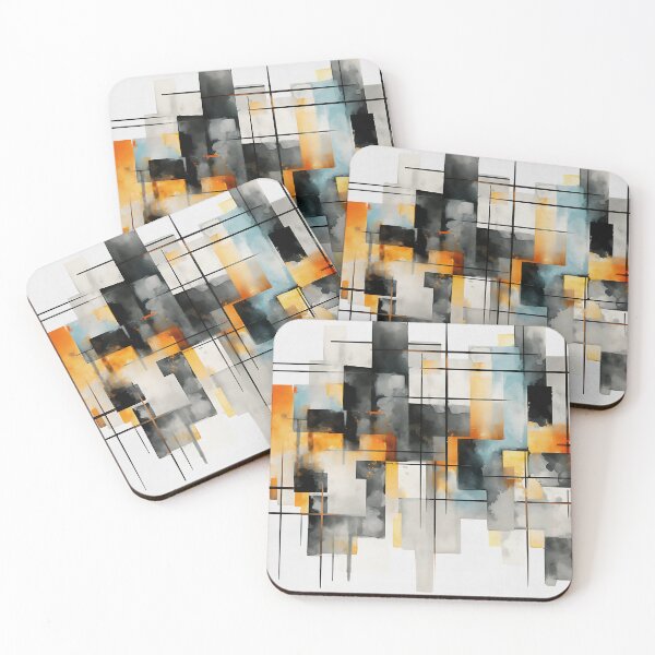 Item preview, Vibrant Geometric Metropolis: Abstract Urban Layers designed and sold by Bold INK.