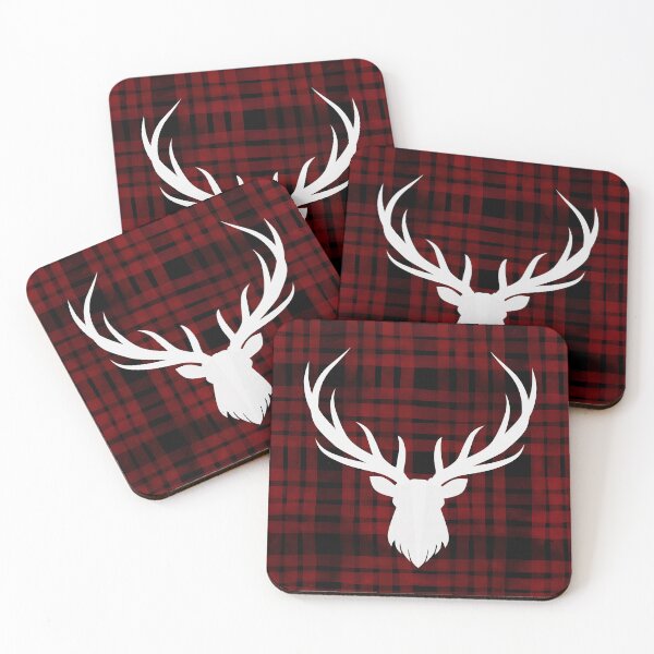 Item preview, Anthropologie-Inspired Deer Head Pillow – Rustic Buffalo Plaid Christmas Décor designed and sold by SimplyJasper.