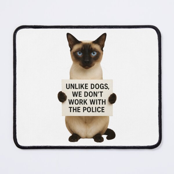 Item preview, Purrfessional Rebel – “Unlike Dogs, We Don’t Work with the Cops” Funny Cat Quote T-Shirt designed and sold by SVALANART.