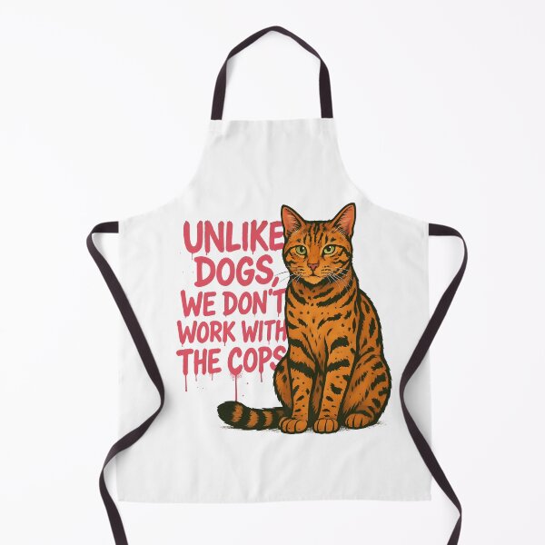 Item preview, Too Cool to Obey – “Unlike Dogs, We Don’t Work with the Cops” Cat Humor T-Shirt designed and sold by SVALANART.