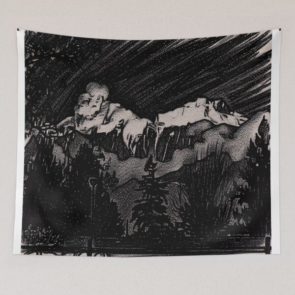 Item preview, charcoal sketching scenic photo black and white design designed and sold by SmashingDeals.