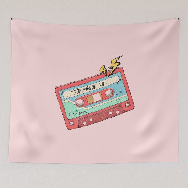 Item preview, Retro Cassette Tape Pop Machine Illustration designed and sold by Oniyasha.