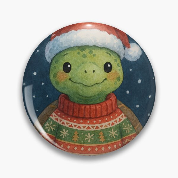 Item preview, Cute Christmas Turtle in cozy sweater designed and sold by BigBlueArt.