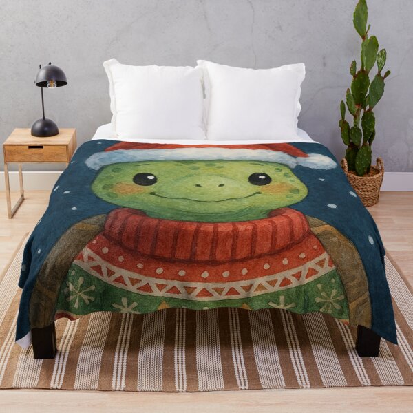 Item preview, Cute Christmas Turtle in cozy sweater designed and sold by BigBlueArt.