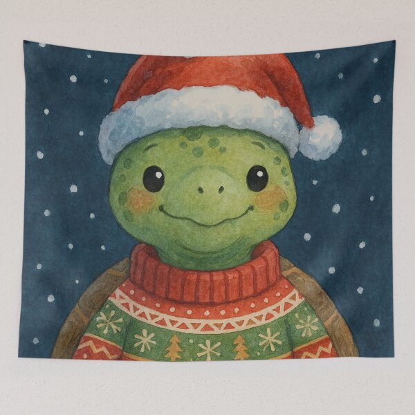 Item preview, Cute Christmas Turtle in cozy sweater designed and sold by BigBlueArt.