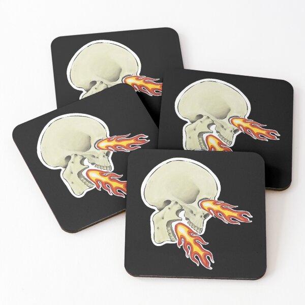 Item preview, Flaming Skull designed and sold by MetalTea.