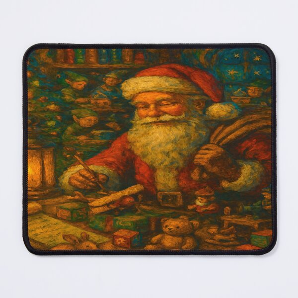Item preview, Santa's workshop, Christmas festivities, Christmas atmosphere, Christmas tree, toys, sharing, holiday season, nativity designed and sold by Redbdon.