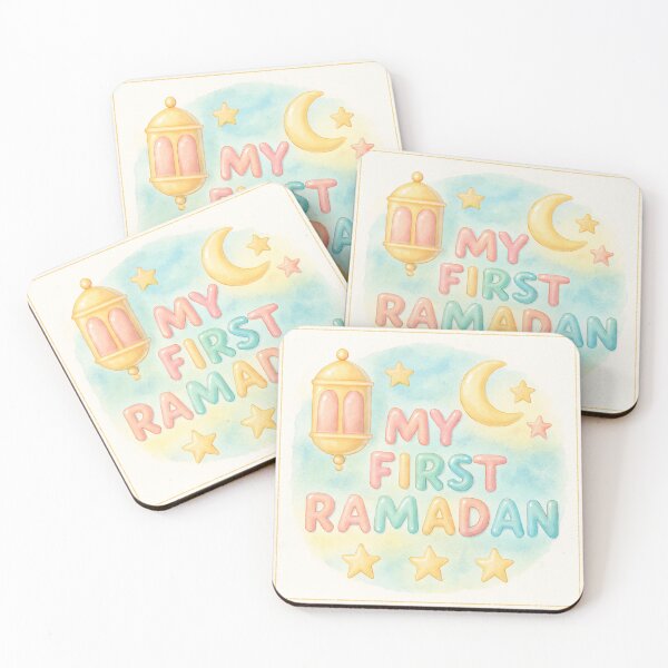 Item preview, My First Ramadan (V.13) – Pastel Islamic Lantern and Crescent Moon Design designed and sold by D-Islamic.