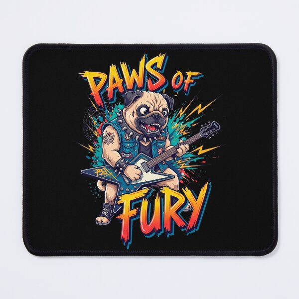 Item preview, Pug Rocker Heavy Metal Paws of Fury Guitar Dog designed and sold by SholoStudio.