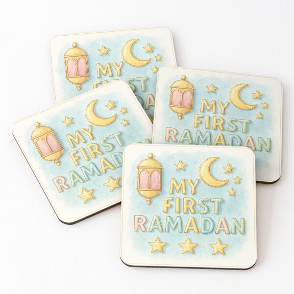Item preview, My First Ramadan (V.14) – Pastel Islamic Lantern and Crescent Moon Design designed and sold by D-Islamic.