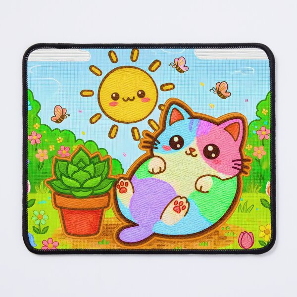 Item preview, Kawaii Chibi Kitten Face Up with Succulent Sun designed and sold by JOSTH.
