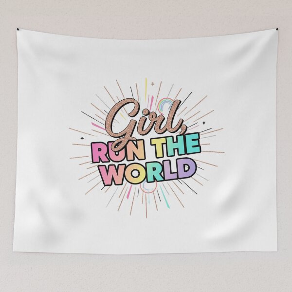 Item preview, Girl Run The World Colorful Glitter Feminist Empowerment Quote Design designed and sold by Aarvya Fashion Club ( A.F.C ).